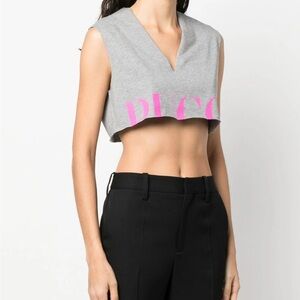 Emilio Pucci Gray and Pink Crop Top